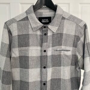 Native Youth / Flannel Shirt / Gray / Medium